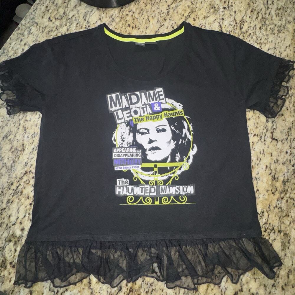 Disney Her Universe Shirt Madame Leota Black Size Large With Ruffle Detail